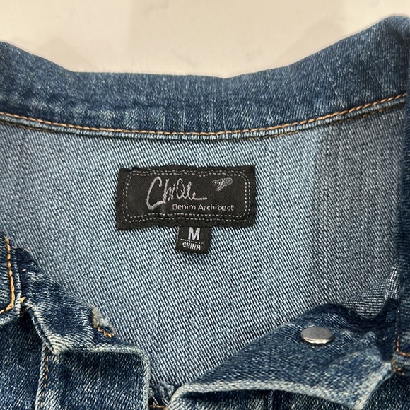 Chiqle Denim Architect Cropped Jean Jacket - Picture 3 of 6